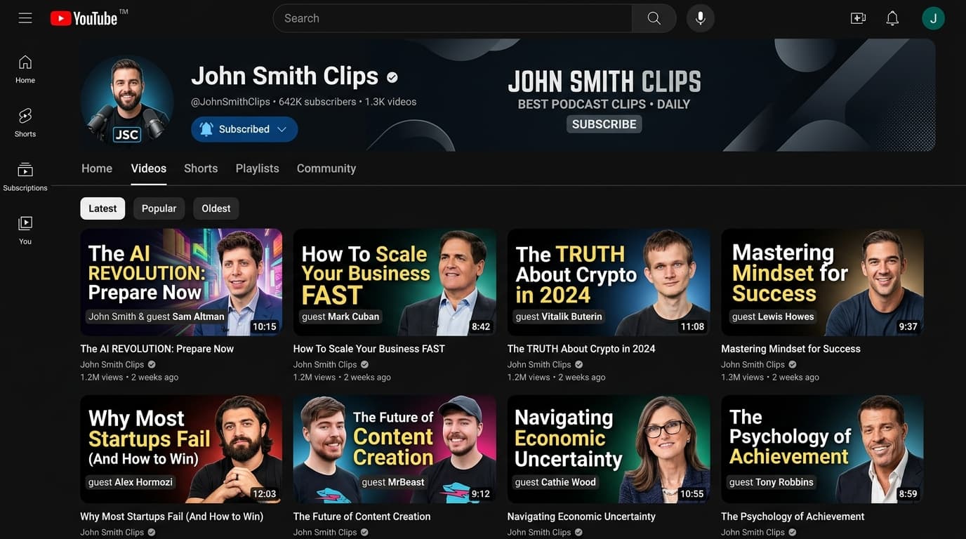 דוגמה לערוץ קליפים